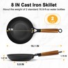 COVORM 8" Lightweight Titanium Enameled Cast Iron Skillet, Hammered Nonstick