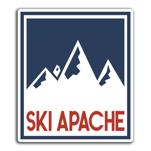 2 x 10cm Ski Apache USA Vinyl Stickers - Travel