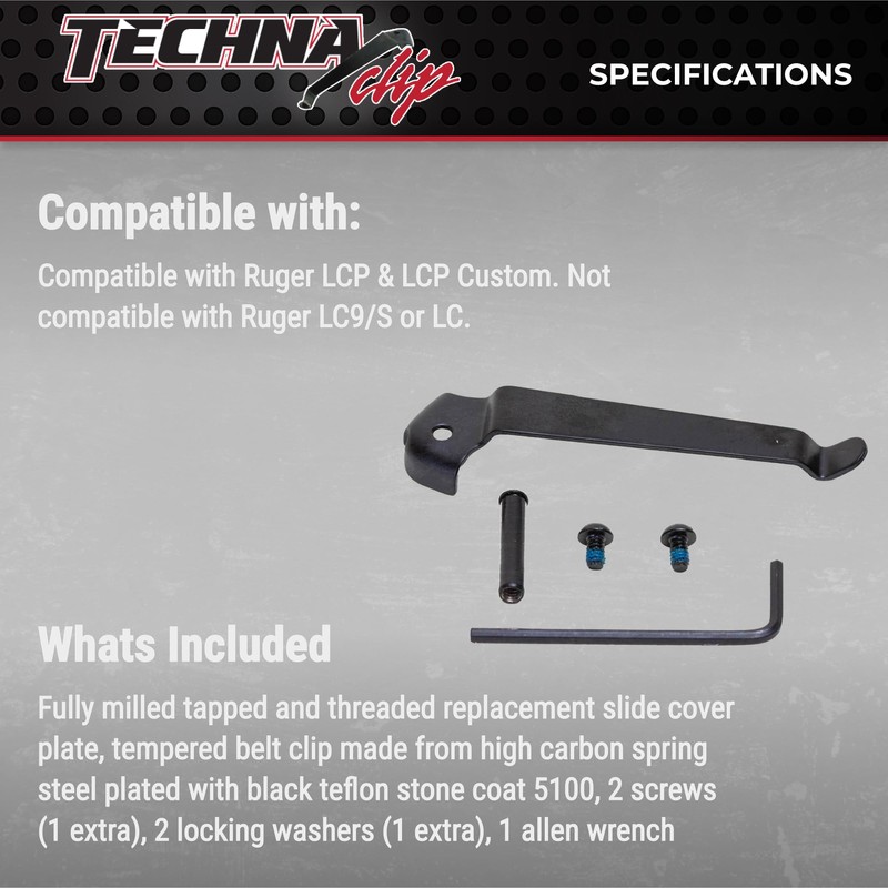 Techna Clip Concealment System for Ruger LCP .380 ACP Pistols