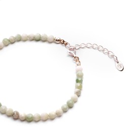 Bergerlin Genuine Natural Stone Pearl Bracelet with 925 Sterling Silver Pearl or Gold-Plated Pearl - Faceted with Clasp - with Certificate of Authenticity, 925 Silber - 15,5+3cm