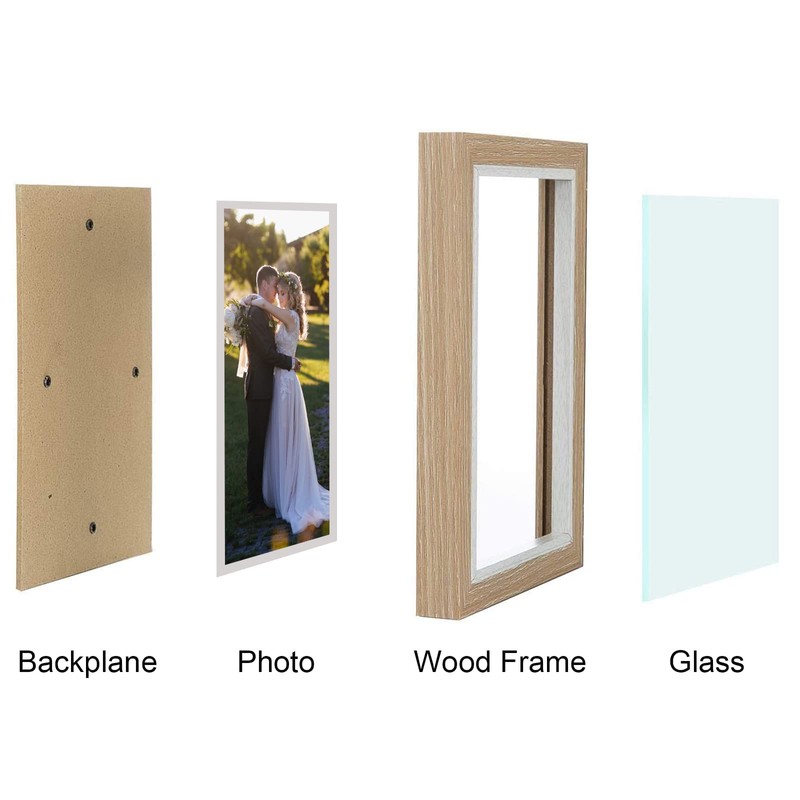 Czemo Wooden Picture Frame for 2 Photos Foldable Picture Frame