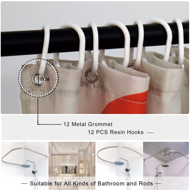 DESIHOM Funny Tall Shower Curtain Set, Fun Anime Monster Shower