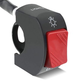 Motorcycle Handlebar Switch ATV Light Switch with On Off Push Button for U5 U7 U2 Motorcycles Scooter Electrombile Motorbike-7/8"(22mm) Red