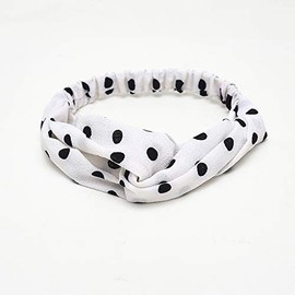 KAEHA SUN-082-05 Elastic Hair Bands Turban Head Wrap Style Scarf Decorative Hair Accessories for Women White