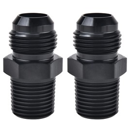 EVIL ENERGY 8AN Male to 3/8" NPT Fitting Straight Aluminum Black 2PCS