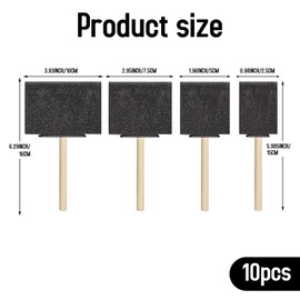 10Pcs Foam Brush,4 Sizes Foam Brushes,Efficient Absorption Sponge Brush,Sponge Paint Brushes,Suitable for Painting,Arts,Crafts,Diy Projects, Students and Artists