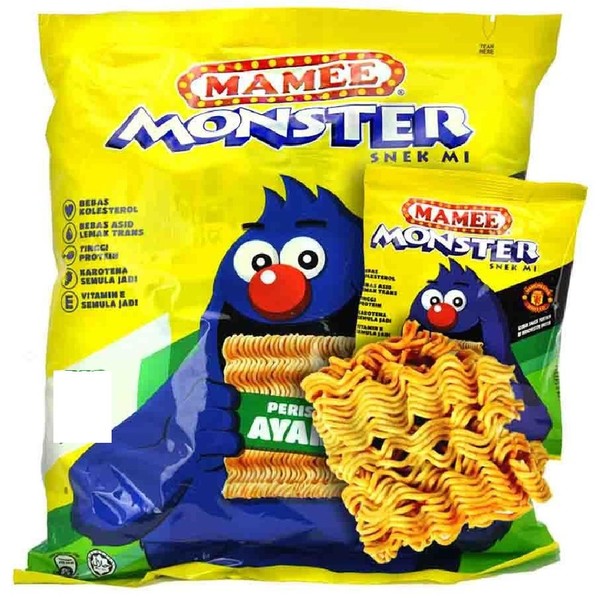 Mamee Monster Snack Noodles 8 Packs x 25g (628MART) (Chicken)
