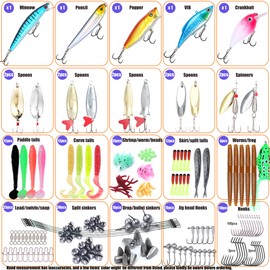 EXAURAFELIS Fishing Gear Fishing Lures 307pcs All-in-one Tackle Box Minnow Crankbait Spinnerbaits VIB Jigs Hooks Paddle swimbaits Frog Lure Spoon Sinking Lure for Bass Trout Walleye Redfish