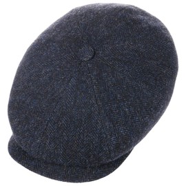 Stetson Hatteras Classic Wool Flat Cap Men Black-Blue 7 3/8