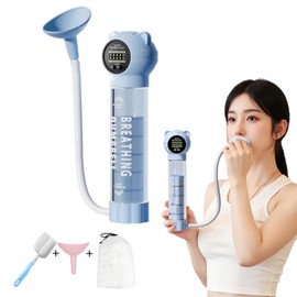 (Includes 2 Mouth Pieces & Counting Function) Breathing Dumbbell, Abdominal Breathing Training Equipment, Easy Breathing Training, Respiratory Muscle Training, Pulmonary Capacity, Strengthening Goods, Load Levels, Voice Training Equipment, Breathing Endu