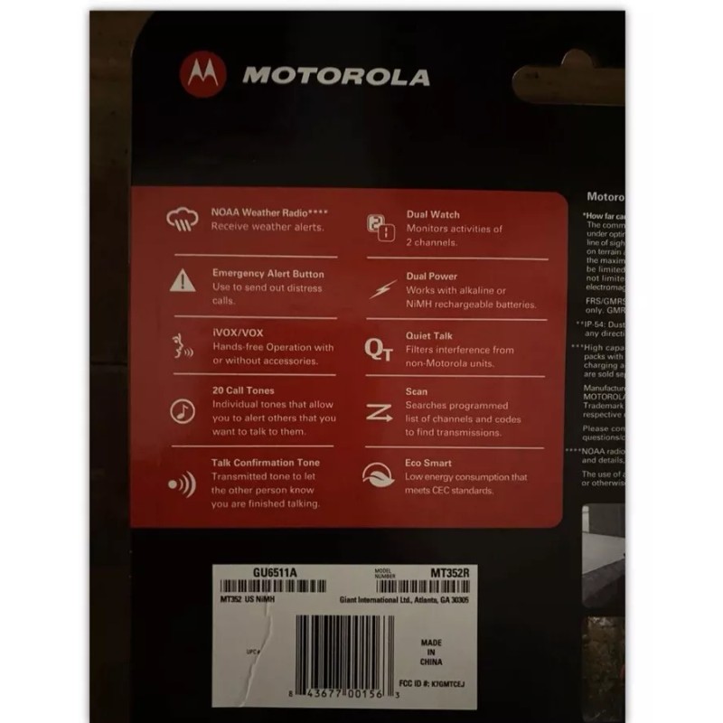 Motorola MT352R Weatherproof Two-Way - 35 Mile