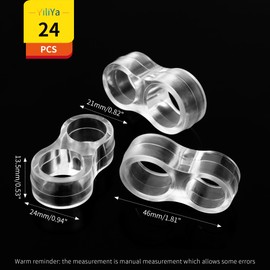YiliYa Pack of 24 Door Stoppers Door Handle Buffer Door Stopper Rubber Door Damper Door Handle Buffer Transparent Door Stopper for Protection of Walls and Furniture