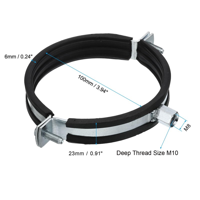 PATIKIL Split Ring Pipe Hanger, 2Pcs 4"(100mm) Zinc Plated Iron