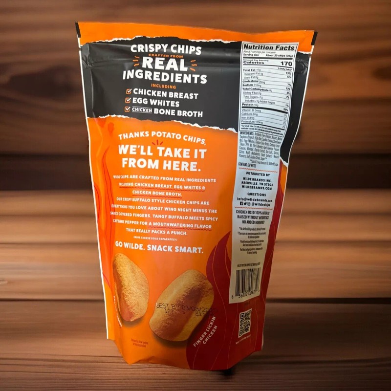 Wilde Protein Chips Buffalo Style Chrispy Chips Keto Friendly 10g