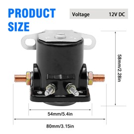 GMAPATS Hot Rod 12v SW3 B-6A-11450A Starter Solenoid Relay Replacement for 1956-up Truck Starter Replaces C6AF C7AF C3912 C9AF SNL135 50-430 (Black)