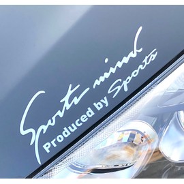 Sports Mind Sticker for Cars and Motorcycles, Decal, Universal, Side, Vehicle Customization, 8 Colors, 5 Sizes, Glossy Silver, Size SS, 5.5 x 1.9 Inches (14 x 4.8 cm)