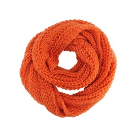 Orange Simple Chunky Knit Unisex Winter Infinity Scarf