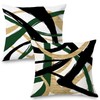 Supwhd Black Gold Green Pillow Covers, Abstract Black and Gold