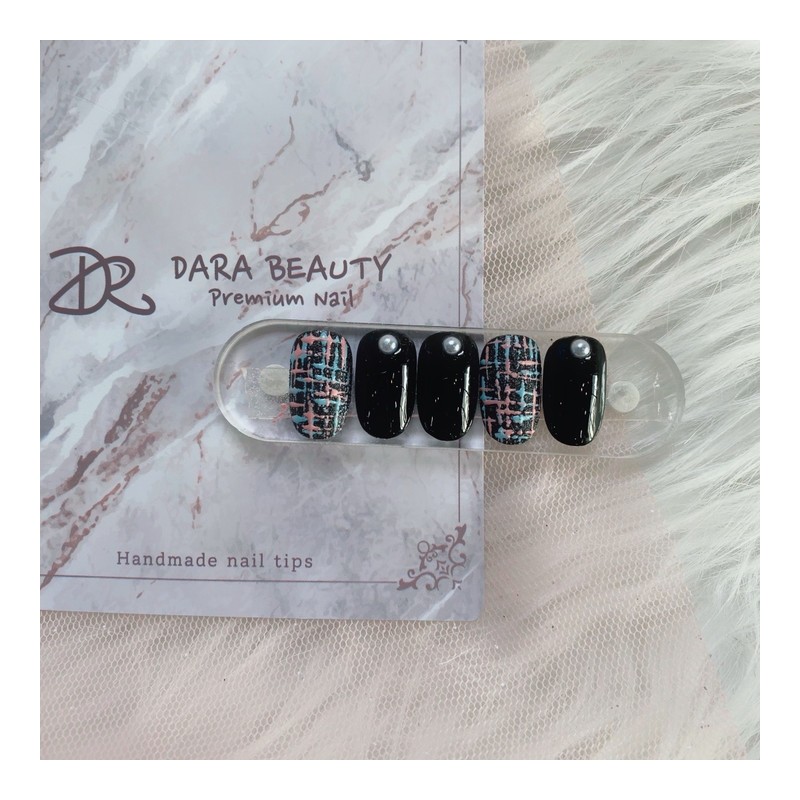 [Handmade nail tip] Real sweater tweed check nail / [수제네일팁]