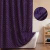Inhousolu Boho Woven Fabric Shower Curtain, Tufted Textured Chevron Striped