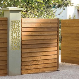 Contemporary House Numbers, House Numbers for Outside, Floating House Numbers, Custom Metal Address Signs for Houses, Large Number Address Plaque, Art Deco House Numbers (9, Gold, 6'')