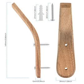 bestseller-hstd Coat Hooks Wall Mounted Natural Handmade Wooden Coat Rack for Wall Doors, Vintage Heavy Duty Organizer Hangers, Perfect for Entryway, Kitchen, Bathroom, Hallway, Foyer (2 Packs)