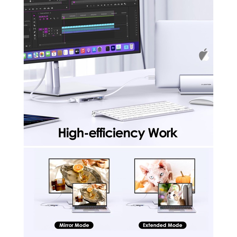 LENTION USB C Hub with 4K HDMI, 3 USB 3.0,