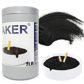 VNAKER Ashtray Sand, Smokers Station Refill Sand 7Lb, Washable and reusable Silica Ash Tray Sand for Indoor and Outdoor Facilities (Black)