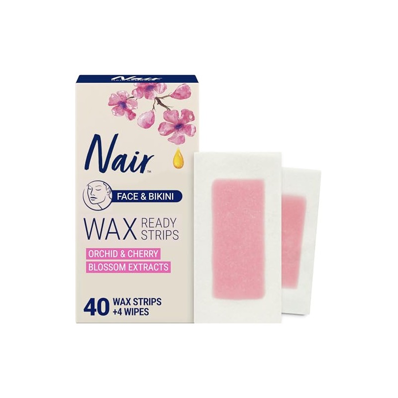 Nair Wax Ready-Strips for Face and Bikini, 40 Count
