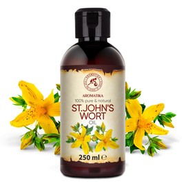 St. John's Wort Oil 250 ml - Hypericum Perforatum - Natural Red Oil - Carrier Oil - Base Oil - St. John's Wort Blossom Oil Macerate - Care for Face - Nails - Hands - Hair - Massage - Body Care