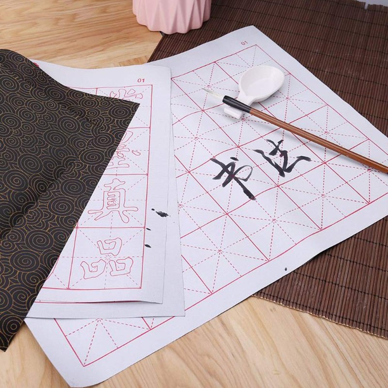 Faderr Chinese Calligraphy Practice Set, Reusable Calligraphy Practice with Brush