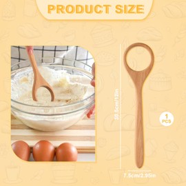 Wooden Dough Whisk, Bread Whisking Tool Wooden Danish Dough Whisk Wood Dough Stirrer for Mixing Yeast Bread Egg Pizza and Pastry Making(Wood Color)
