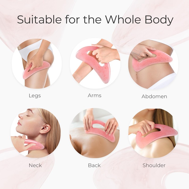 Scienlodic Gua Sha Massage Tool with Handle (Resin) Larger Guasha