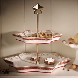 Villeroy & Boch Winter Bakery Delight Traystand, Porcelain, Multi-Colour, 28 x 32 x 8.5 cm, Etagere, Christmas Theme