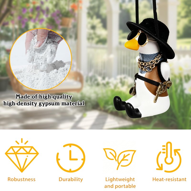 ChilArt Swinging Duck Car Mirror Hanging Ornament for Men Women