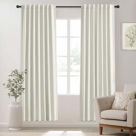 UHITECH 80 Inch Curtains Blackout for Bedroom 2 Panels Set Living Room Blackout Curtains for Windows Room Darkening Drapes Natural Beige Linen Black Out Curtains Thermal Insulated Rod Pocket Curtains