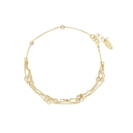 Ettika Women's Anklet. Fine Details 18k Gold Plated and Cubic Zirconia Crystals Anklet. Jewelry