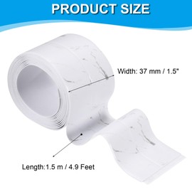 PATIKIL Caulk Tape 1.5" x 5 Ft, Self Adhesive Sealing Tape Waterproof Toilet Tub Caulk Sealant Strip Sealing Trim for Kitchen Bathroom Toilet Bathtub Sink Countertop, Light Grey