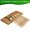 Virgin Forest 10 Pcs Soft Bristles Bamboo Toothbrush, Biodegradable Natural