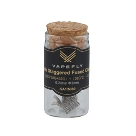 Vapefly KA1/Ni80 Staple Staggered Prebuilt Coil (20GA*28GA+32GA)+(26GA*2))+32GA 0.2 Ohm - Pack of 6