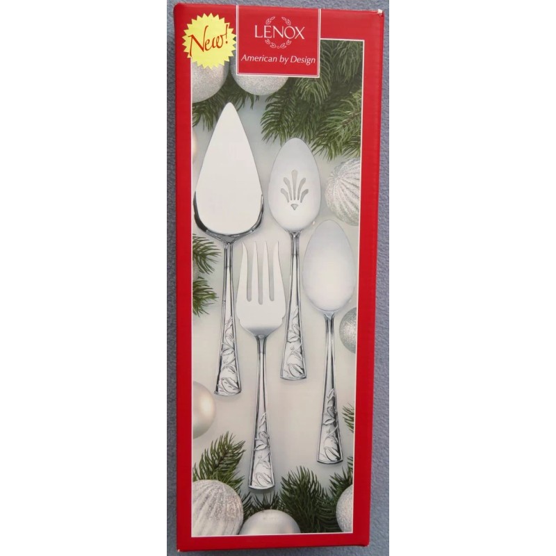 Lenox 4 Pcs Lenox Holiday Dimensions Stainless Steel Flatware Serving
