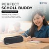 Enday Black Silicon Pencil Case, Silicon Pencil Pouch Aesthetic, Portable