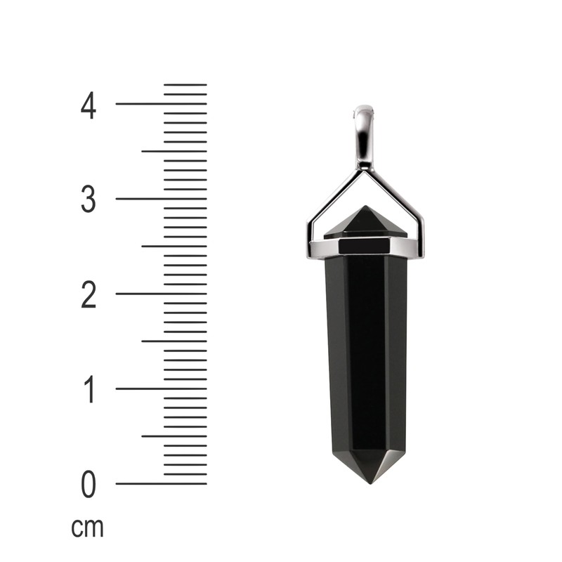 Franki Baker Double Point Long A Quality Black Agate Pendant