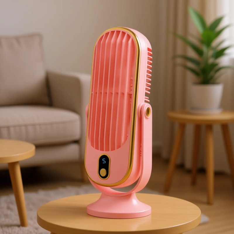 Table Fan Digital Display Bladeless 6.9 In DC Motor Cooling