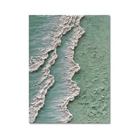 NANKAI Art Hand-Painted Green Thick Texture Abstract Oil Painting Hand-Painted Ocean Landscape Oil Painting Home Wall Decoration Art