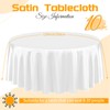 YMHPRIDE 10 Packs Satin Tablecloth 120 inch White Round Tablecloths,