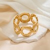 MIJENITI Chunky Gold Bangle Bracelets for Women Thick Wide Ellipse