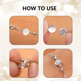 ALEXCRAFT 925 Sterling Silver Magnetic Jewelry Clasps Magnetic Necklace Clasps and Closures Sterling Silver Double Bracelet Necklace Lobster Clasp