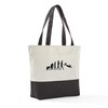 CafePress Snorkeling Evolution Canvas Tote Top Zipper Closure