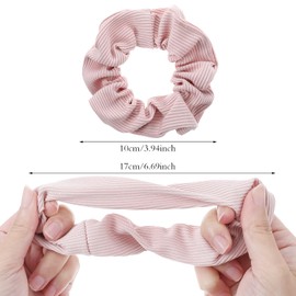 Wanmu 6 Pcs Colorful Hair Scrunchies for Women Girls, No Crease Soft Elastic Hair Ties, Cute Big Cotton Scrunchies for All Hair-Types No Damage (6 Color)